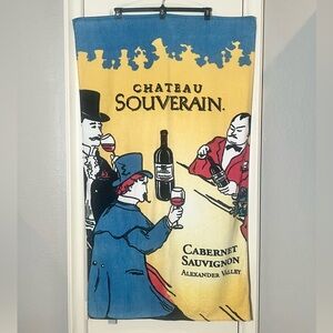 Vintage Rare Hilasal Cotton Beach Towel Chateau Souverain Cabernet Sauvignon